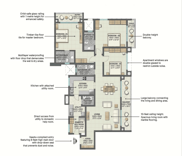 Sobha Nesara Ultra Luxurious 3BHK and 4BHK flats in Nearing Possession Kothrud, Pune