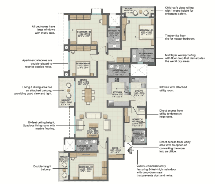 Sobha Nesara Ultra Luxurious 3BHK and 4BHK flats in Nearing Possession Kothrud, Pune